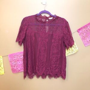 Maroon Lace Blouse